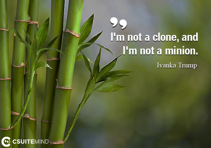 I'm not a clone, and I'm not a minion.