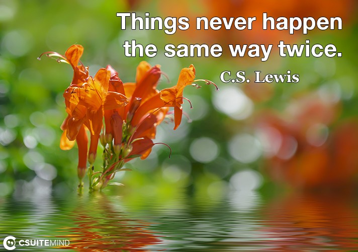 Things never happen the same way twice.