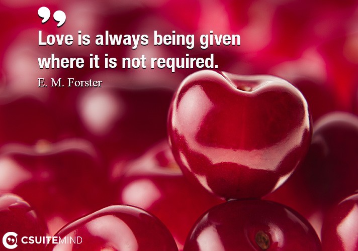 Love is always being given where it is not required.