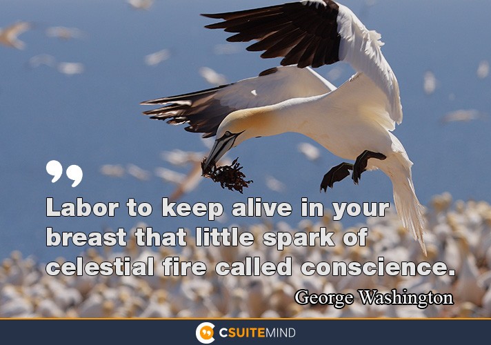 Labor to keep alive in your breast that little spark of celestial fire called conscience.
