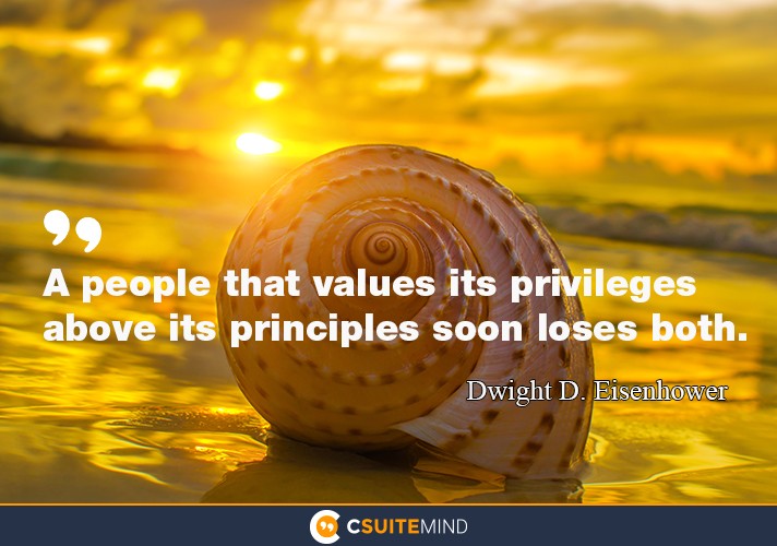 A people that values its privileges above its principles soon loses both.