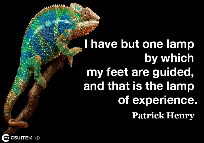 I have but one lamp by which my feet are guided, and that is the lamp of experience.