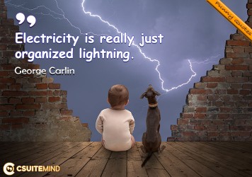 Electricity is really just organized lightning.