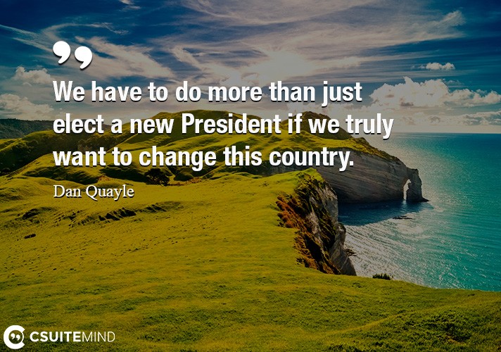 We have to do more than just elect a new President if we truly want to change this country.