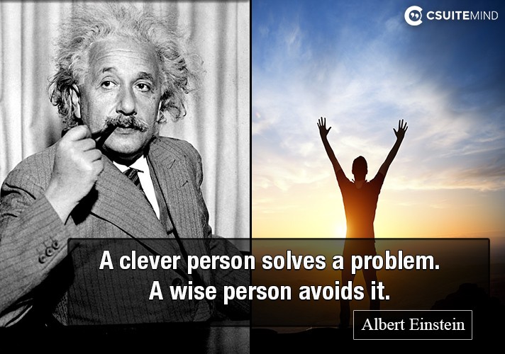 A clever person solves a problem. A wise person avoids it.