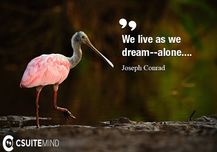 We live as we dream--alone....